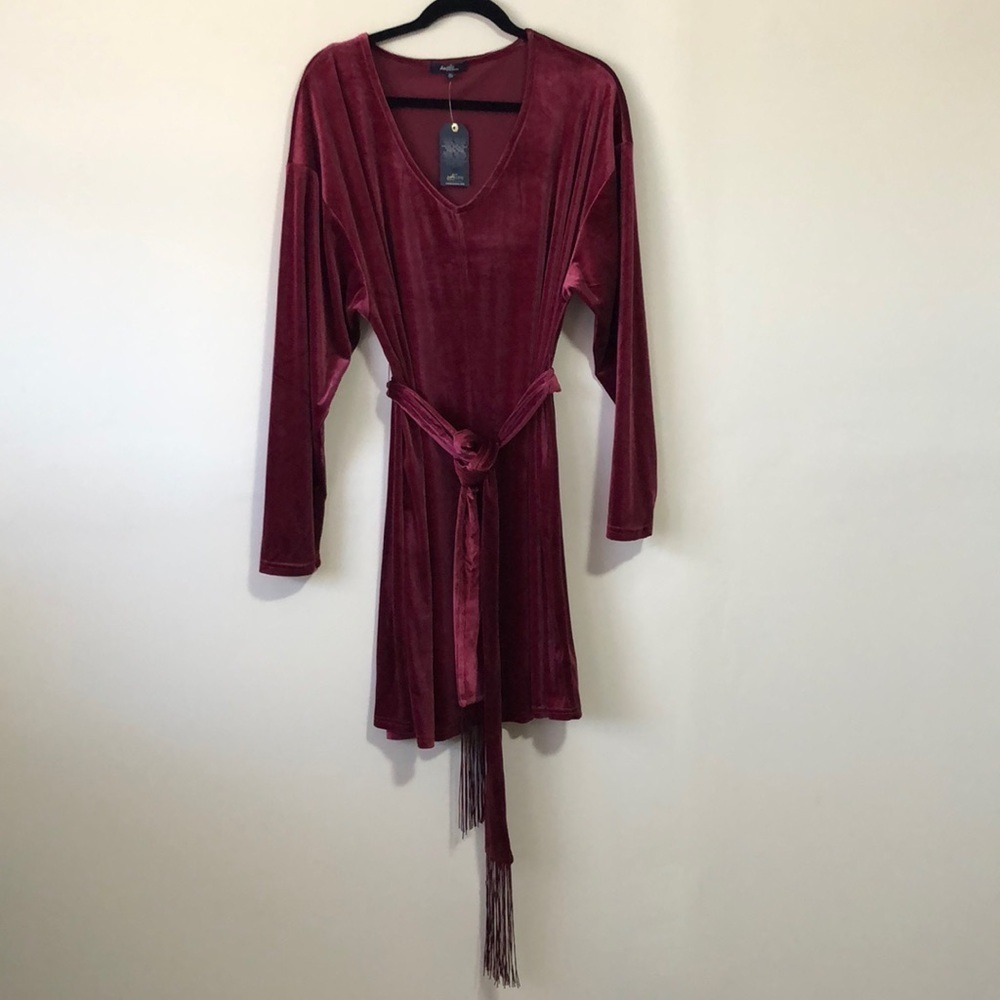 Angels Deep Red Long Sleeve Dress